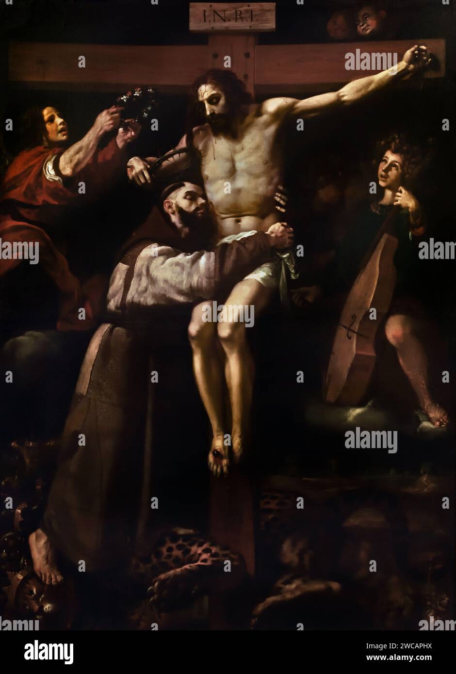 Saint François embrassant le Christ sur la Croix 1620 Francisco Ribalta 1565 - Valence 1628 Espagne Espagnol Banque D'Images