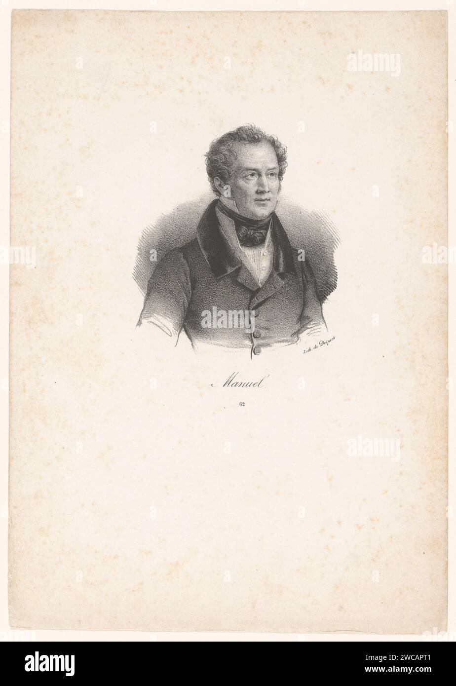 Portret van Jacques-Antoine Manuel, anonyme, veuve Delpech (Naudet), en ou après 1818 - en ou avant 1842 imprimer Paris papier personnages historiques Banque D'Images