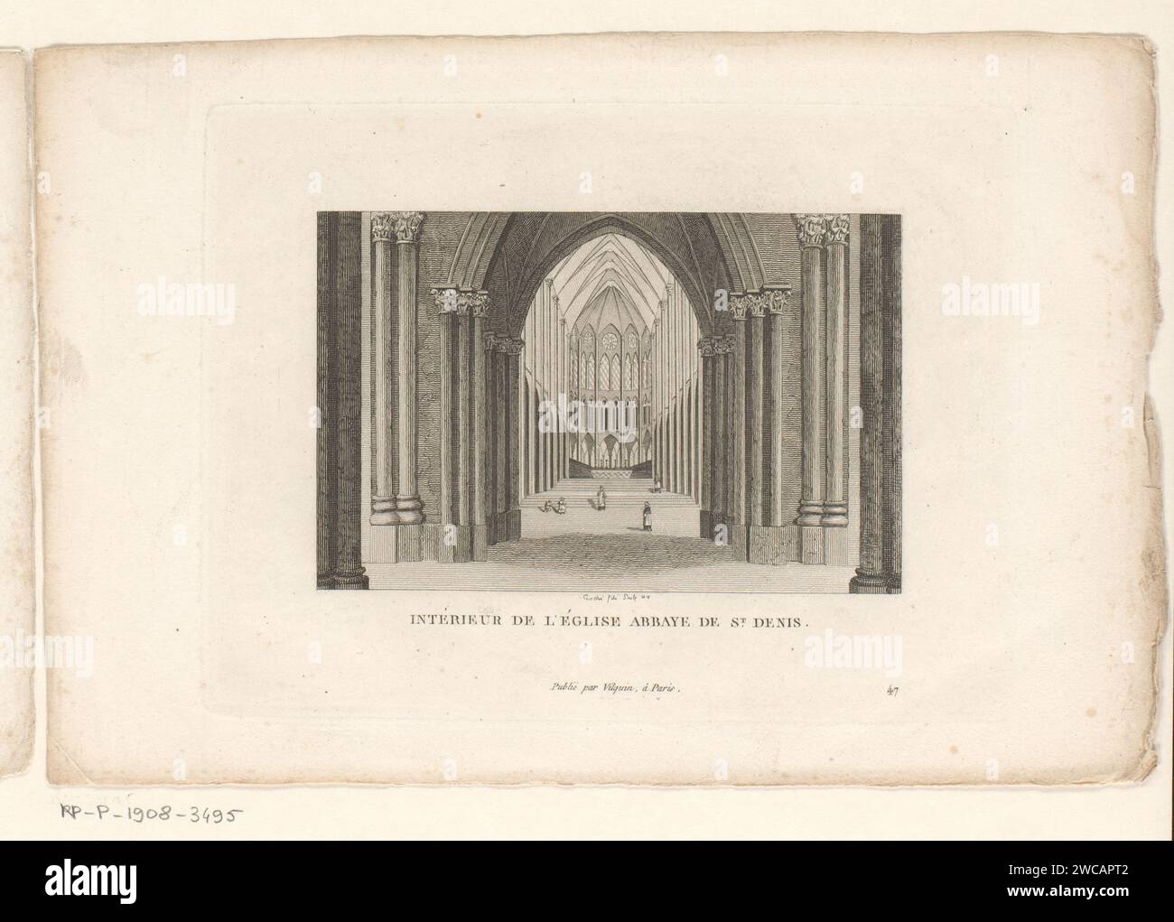 Vue de l'intérieur de la cathédrale Saint-Denis, François Louis couché, 1818 tirage papier Paris gravure de l'intérieur de l'église St Denis Banque D'Images Vue de l'intérieur de la cathédrale Saint-Denis, François Louis couché, 1818 tirage papier Paris gravure de l'intérieur de l'église St Denis Banque D'Images