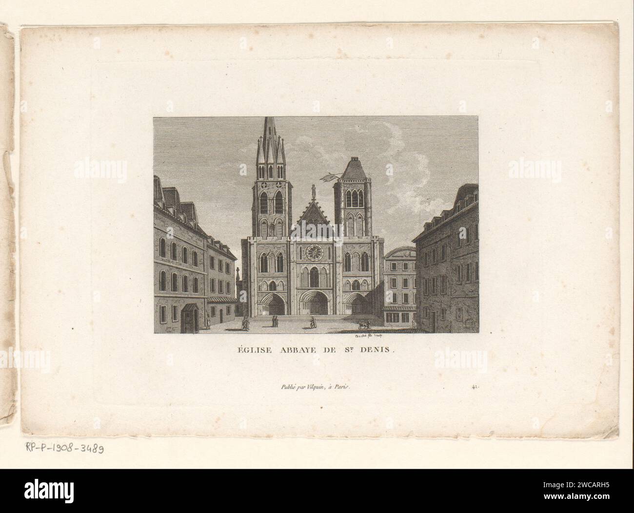 Vue de la cathédrale de Saint-Denis, François Louis couché, 1818 tirage Paris gravure papier vue ville en général ; 'veduta' St Denis Banque D'Images Vue de la cathédrale de Saint-Denis, François Louis couché, 1818 tirage Paris gravure papier vue ville en général ; 'veduta' St Denis Banque D'Images