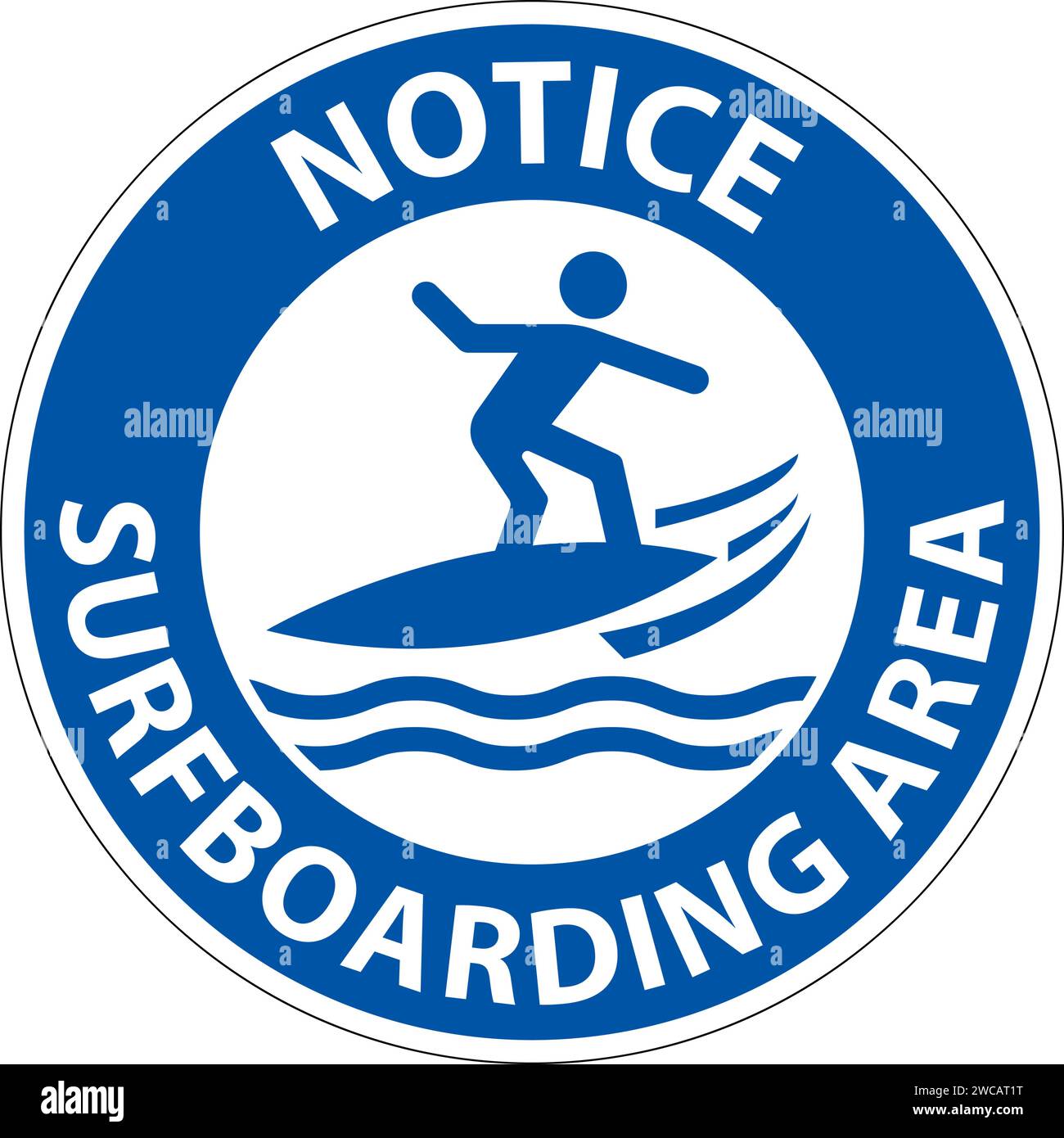Avertissement relatif à l'eau - zone de surf Illustration de Vecteur