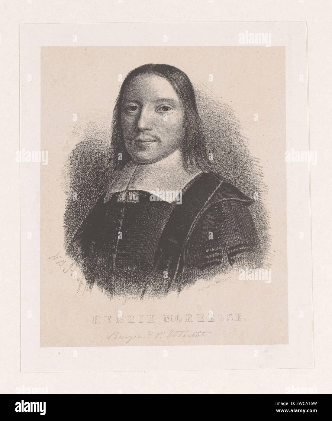Portrait de Hendrick Moreelse, Willem Benedictus Stoof, 1822 - 1845 copies papier Dordrecht. personnages historiques Banque D'Images
