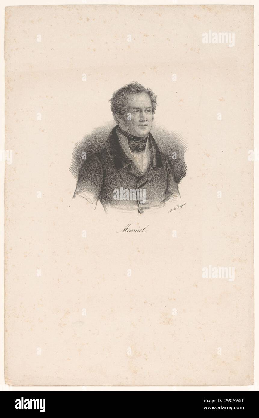 Portret van Jacques-Antoine Manuel, anonyme, veuve Delpech (Naudet), en ou après 1818 - en ou avant 1842 imprimer Paris papier personnages historiques Banque D'Images