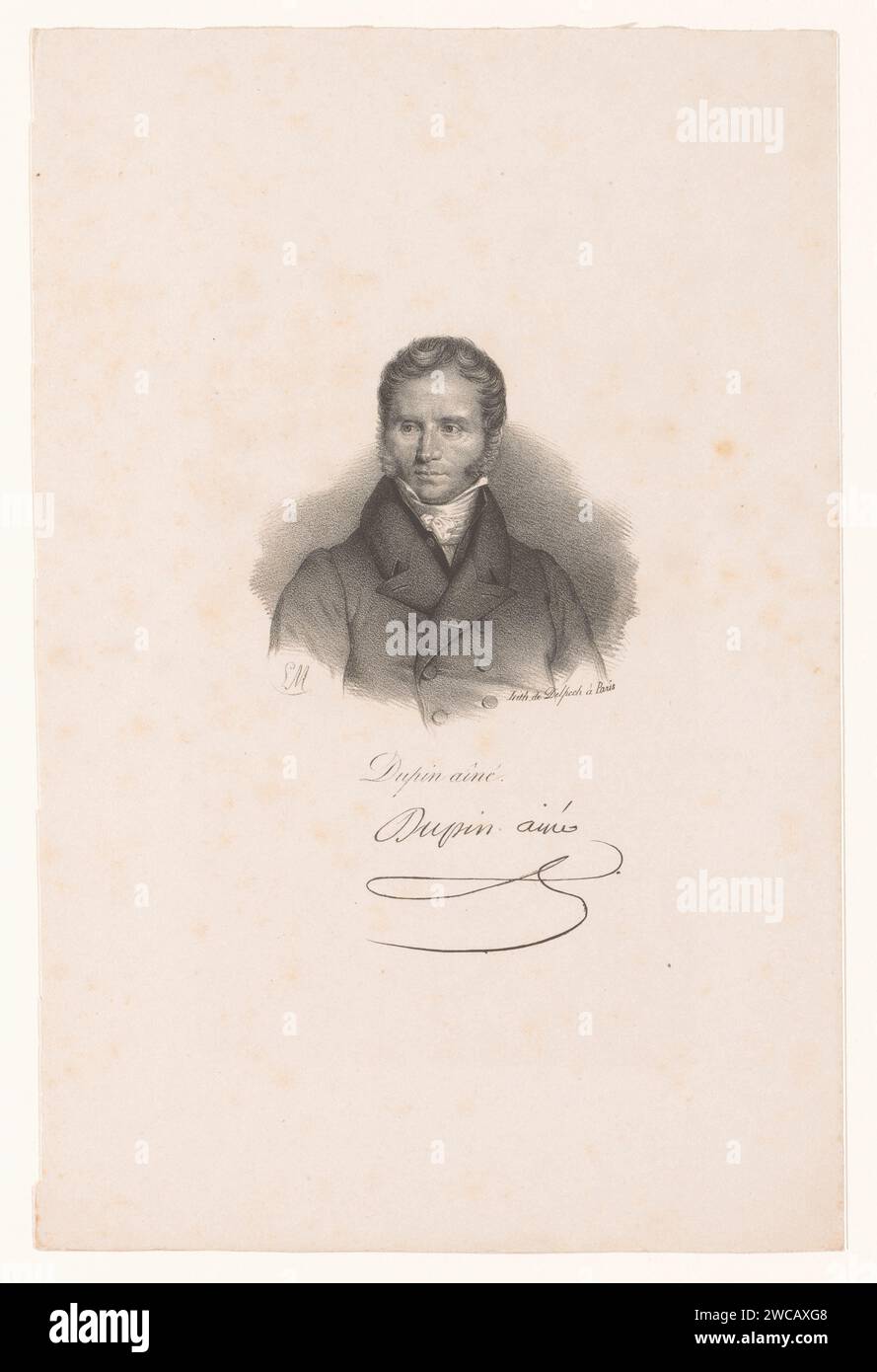 Portret van André Marie Jean Jacques Dupin, Nicolas Maurin, 1825 - 1842 print Paris papier personnages historiques Banque D'Images