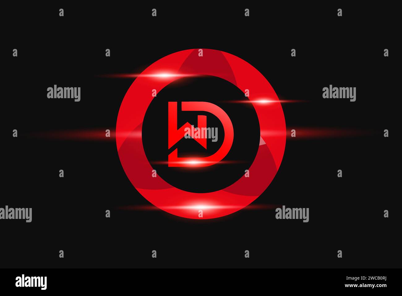Logo DW Red Design. Conception de logo de vecteur pour les entreprises. Illustration de Vecteur