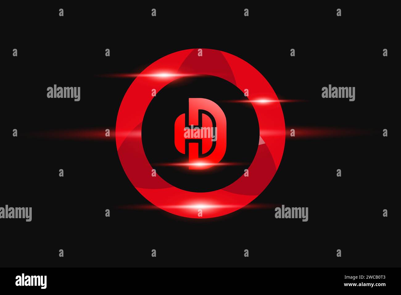 Conception du logo DH Red. Conception de logo de vecteur pour les entreprises. Illustration de Vecteur