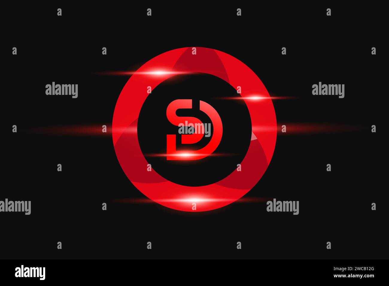 Logo DS Red Design. Conception de logo de vecteur pour les entreprises. Illustration de Vecteur