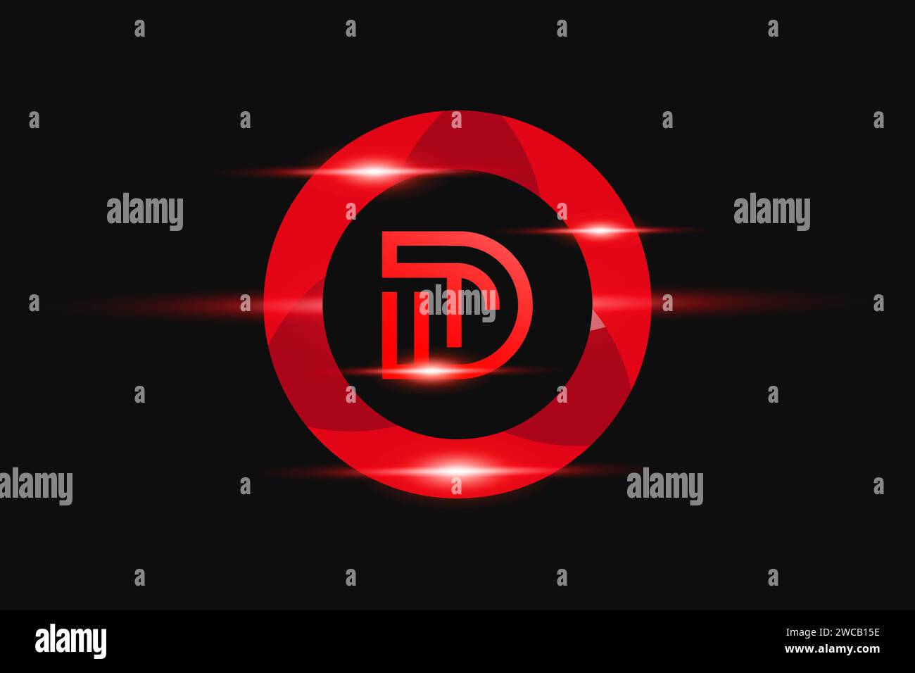 Logo DT Red. Conception de logo de vecteur pour les entreprises. Illustration de Vecteur