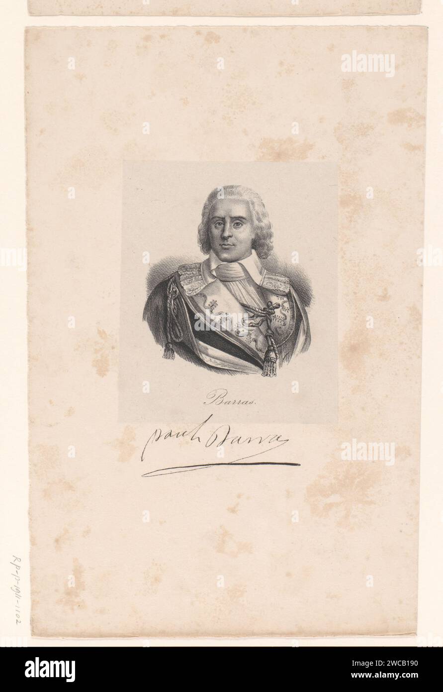 Portret van Paul Barras, anonyme, veuve Delpech (Naudet), en 1818 ou après - en 1842 ou avant papier de Paris. personnages historiques Banque D'Images