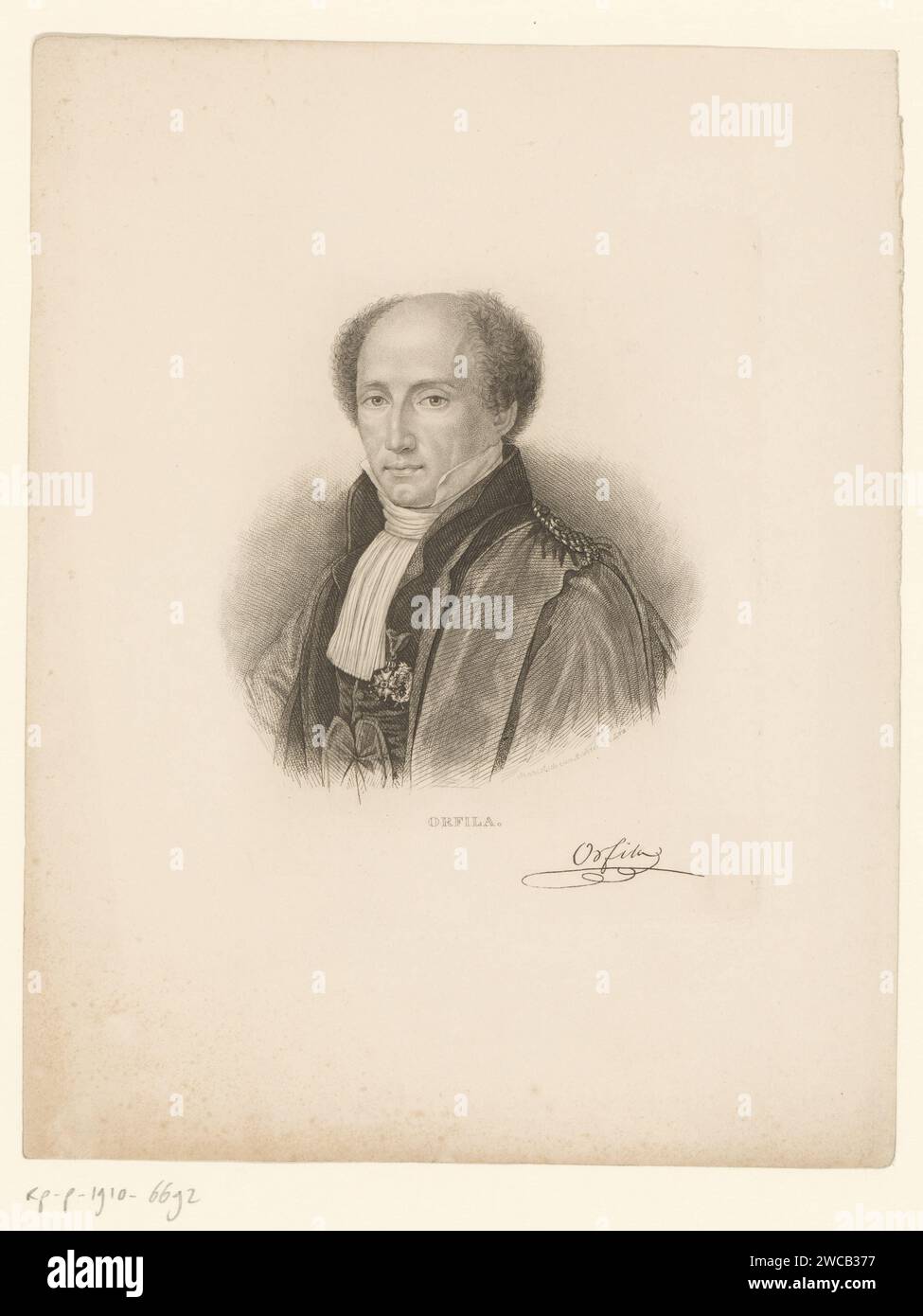 Portret Van Mathieu Orfila, F. Richter, 1800 - 1899 copies Leipzig papier gravure sur acier personnages historiques Banque D'Images