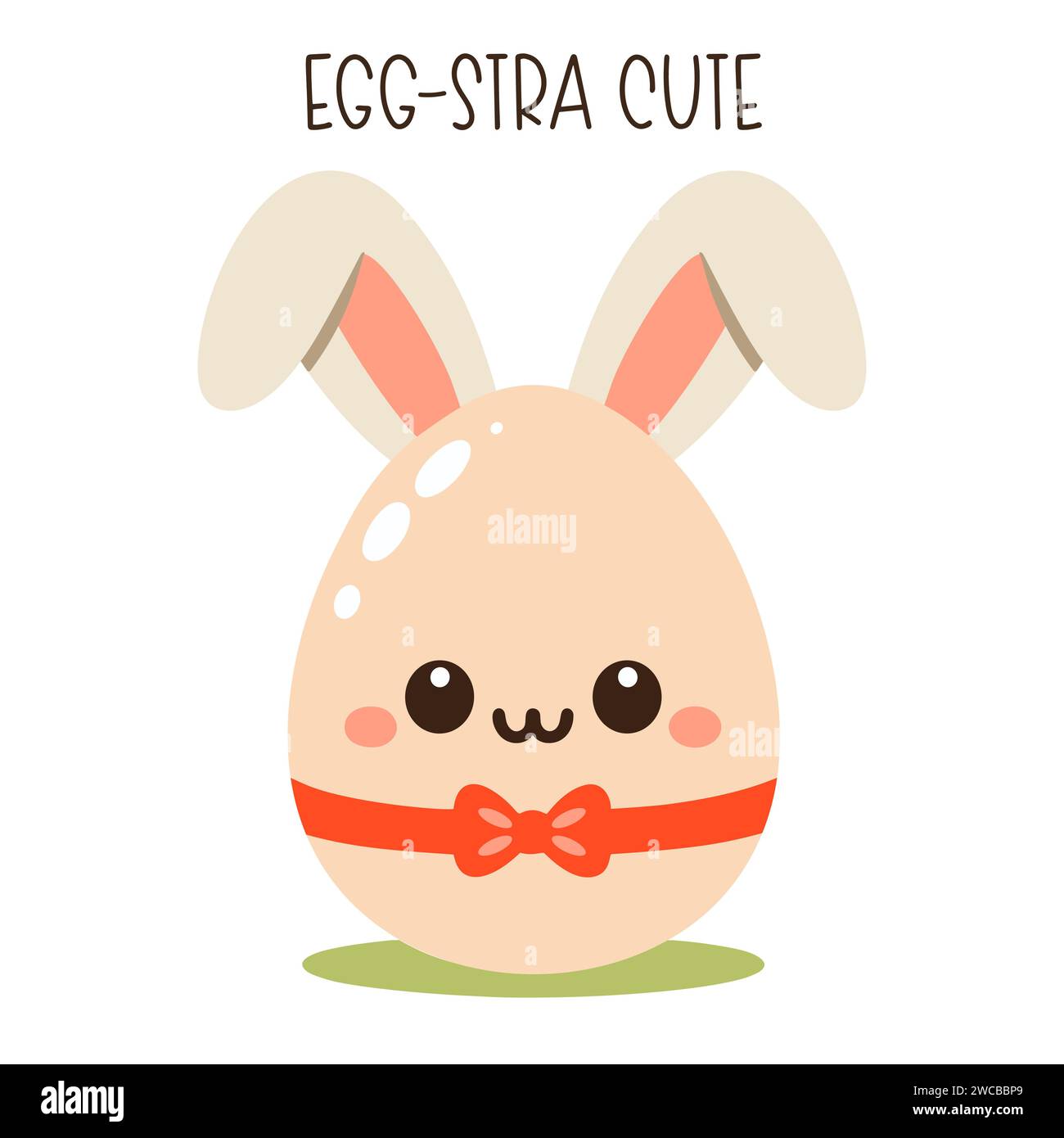 Joyeux œuf de pâques avec des oreilles de lapin. Illustration vectorielle. Illustration de Vecteur