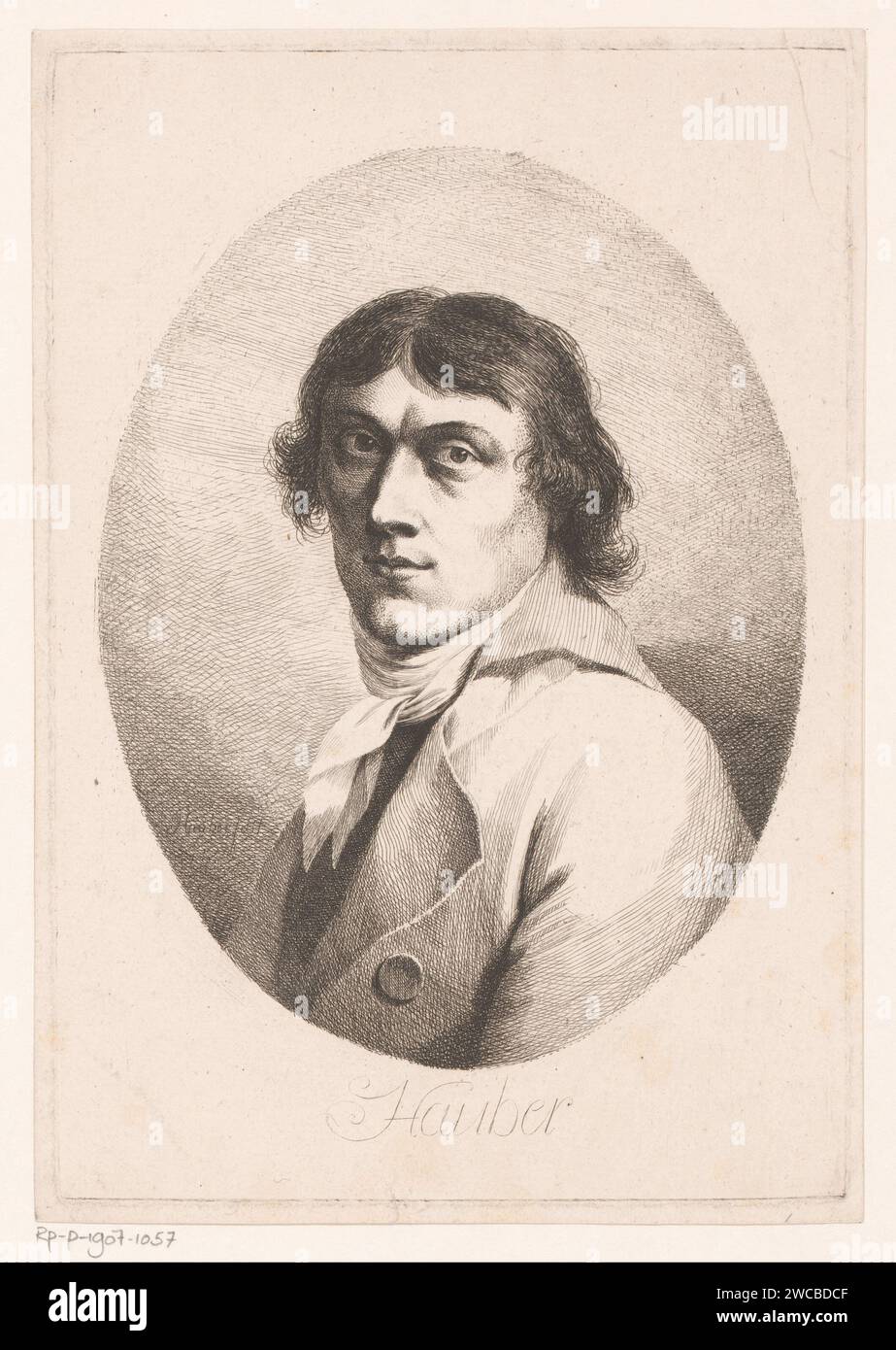 PortraT van Joseph Hauber, Joseph Hauber, 1776 - 1810 impression papier gravure portrait, autoportrait du peintre Banque D'Images