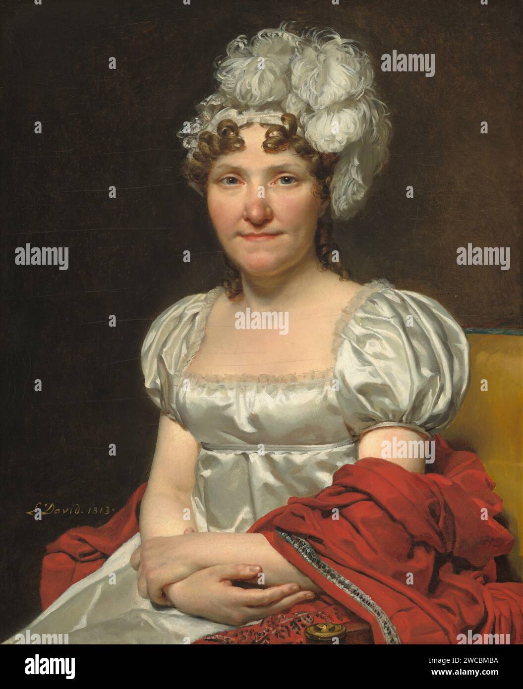 Titre : Madame David artiste : Jacques Louis David année : 1813 support : huile sur toile Dimensions : 72,9 x 59,4 cm lieu : National Gallery of Art, Washington DC Banque D'Images