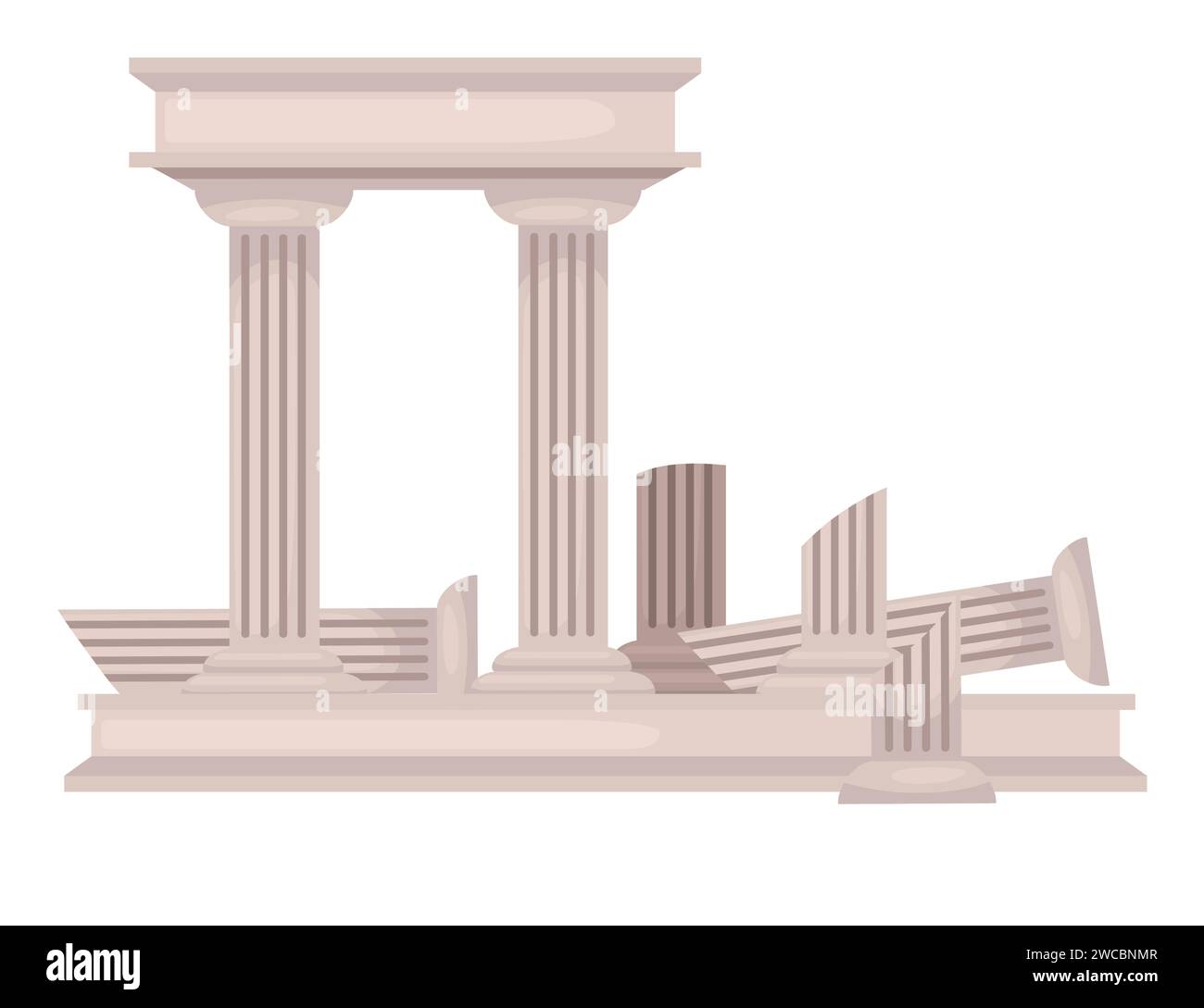 Ruine de temple antique avec colonne brisée architecture romaine et ...