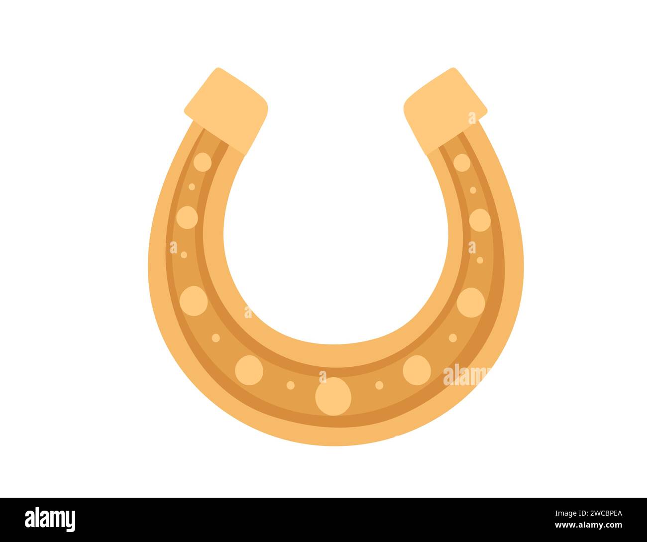 Golden Horseshoe symbole chanceux signe de bonne chance illustration vectorielle isolé sur fond blanc Illustration de Vecteur