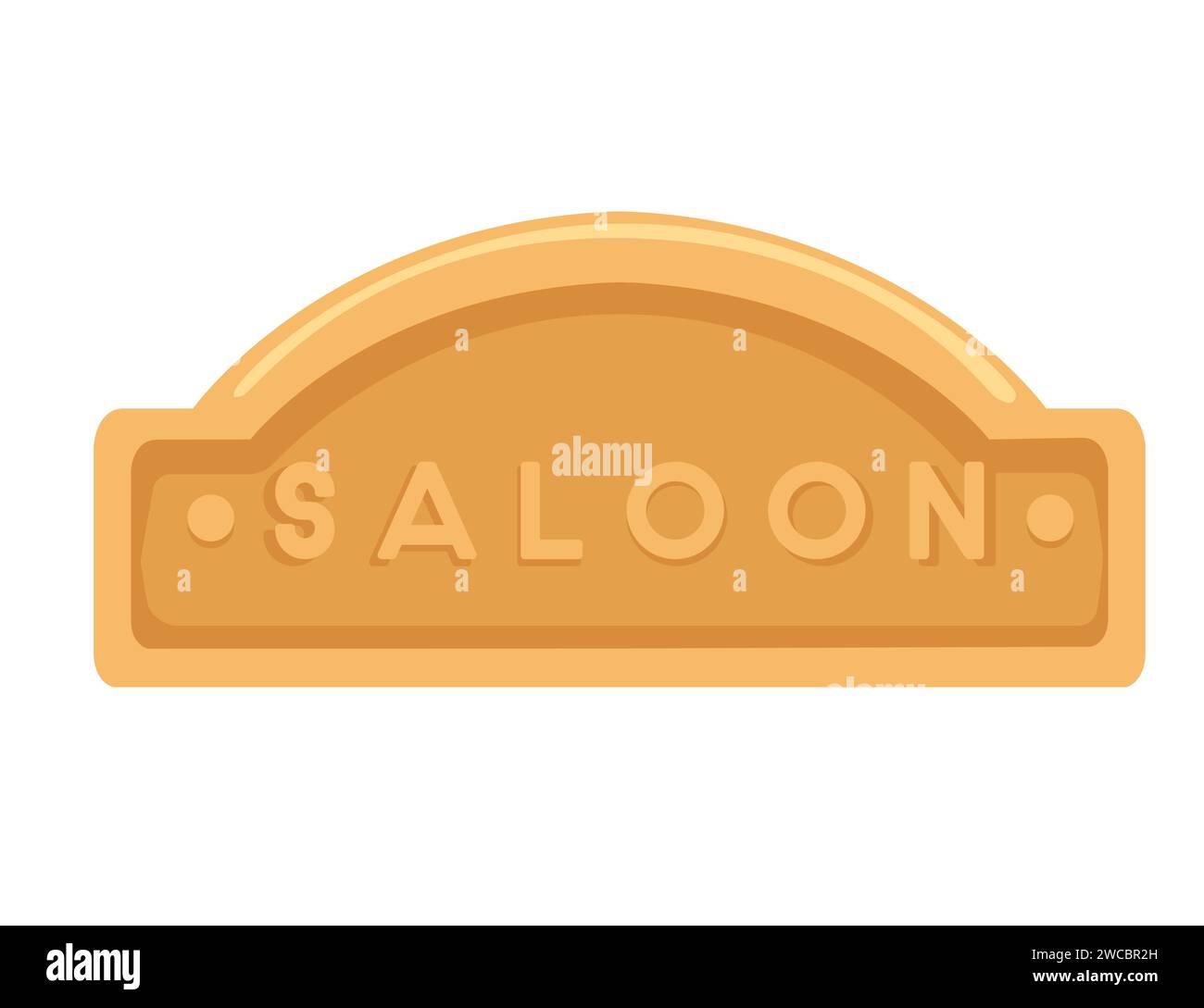Signe de saloon en bois pour illustration vectorielle d'entrée de barre d'élément ouest isolé sur fond blanc Illustration de Vecteur