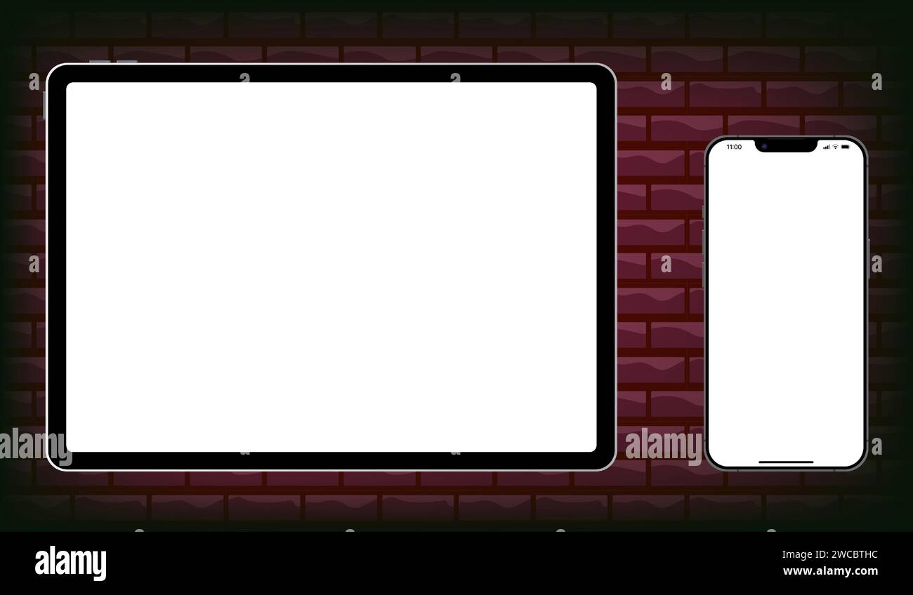 Apple iPad et iphone 13. IPad Mini, Air, Pro 2021. Écran ipad avant, arrière IPA Collection de tablettes réalistes. Maquette de périphérique, macos, IOS, noir Illustration de Vecteur