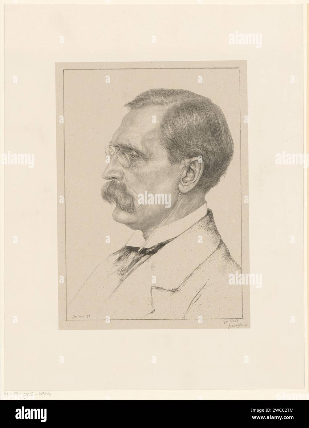 Portrait de Wilhelm von Bode, Jan Veth, 1898 imprimer papier néerlandais. personnages historiques Banque D'Images