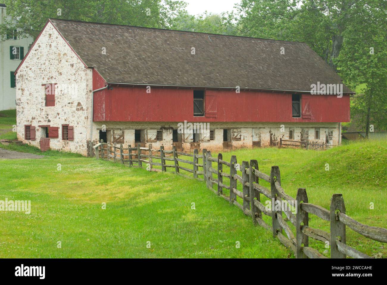 Barn, Hopewell Furnace National Historic site, Pennsylvanie Banque D'Images