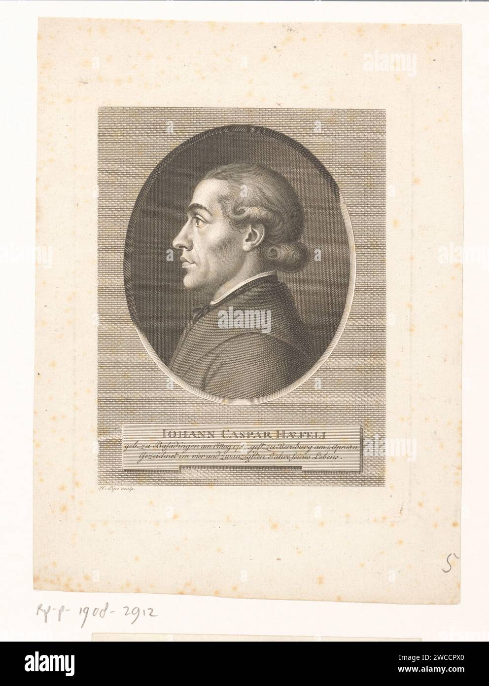 PortraT van Johann Caspar Haefeli, Johann Heinrich Lips, 1811 - 1817 imprimer papier gravure personnages historiques. théologien Banque D'Images