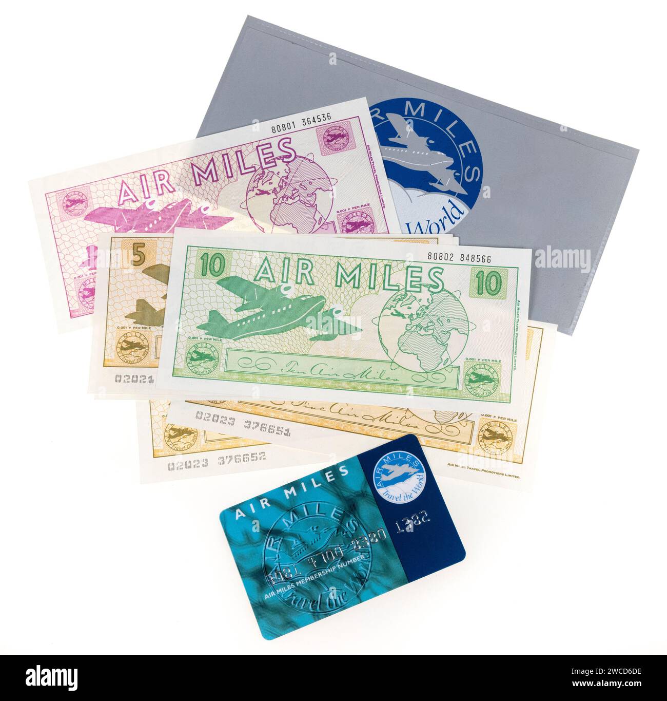 Billets air miles émis aux voyageurs, années 1980 Banque D'Images