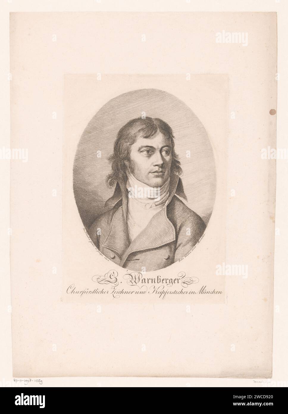PortraT van Simon Warnberger, Joseph Hauber, 1800 estampe München sur papier gravure de personnages historiques. portrait, autoportrait de peintre Banque D'Images