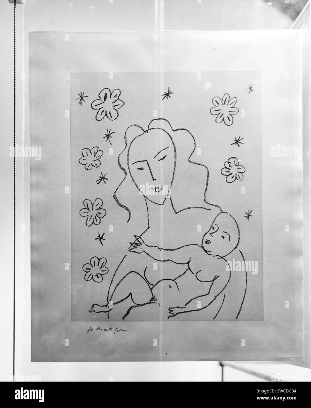 Mère et enfant (Marie et Jésus-Christ) ; oeuvre d'Henri Matisse dans la collection d'art contemporain, musée du Vatican, Rome, Italie. Banque D'Images