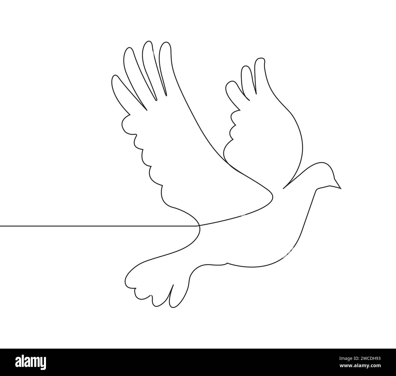 Vecteur colombe en tyle continu. Les colombes sont des symboles de paix. Un appel contre la guerre. Illustration de Vecteur