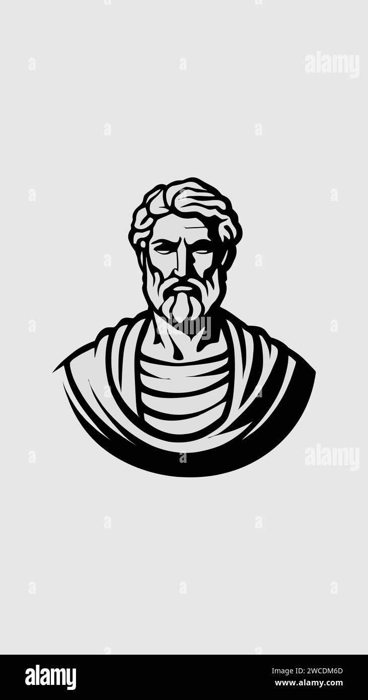 symbole d'un homme stoïque avec un caractère fort et une apparence virile, représentant le travail sur soi-même Illustration de Vecteur