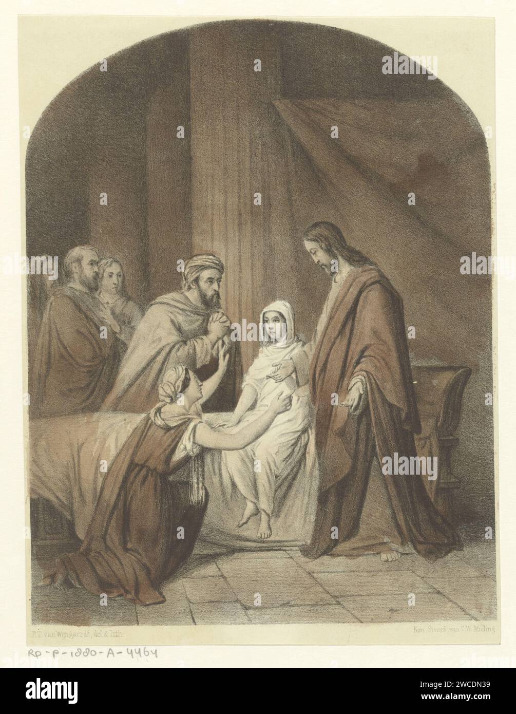 Réveil de la fille de Jaïrus, Petrus Theodorus van Wijngaerdt, 1847 - 1849 imprimer la fille est debout dans son lit, à sa droite se trouve Jésus. Jarïus et sa femme sont en extase. Sur la gauche trois apôtres. Le journal de la Haye. Aquarelle (peinture) brosse levant de la fille de Jaïre, qui est couchée dans son lit (Matthieu 9:18-19, 9:23-26, Marc 5:21-24, 5:35-43, Luc 8:40-42, 8:49-56) Banque D'Images Réveil de la fille de Jaïrus, Petrus Theodorus van Wijngaerdt, 1847 - 1849 imprimer la fille est debout dans son lit, à sa droite se trouve Jésus. Jarïus et sa femme sont en extase. Sur la gauche trois apôtres. Le journal de la Haye. Aquarelle (peinture) brosse levant de la fille de Jaïre, qui est couchée dans son lit (Matthieu 9:18-19, 9:23-26, Marc 5:21-24, 5:35-43, Luc 8:40-42, 8:49-56) Banque D'Images