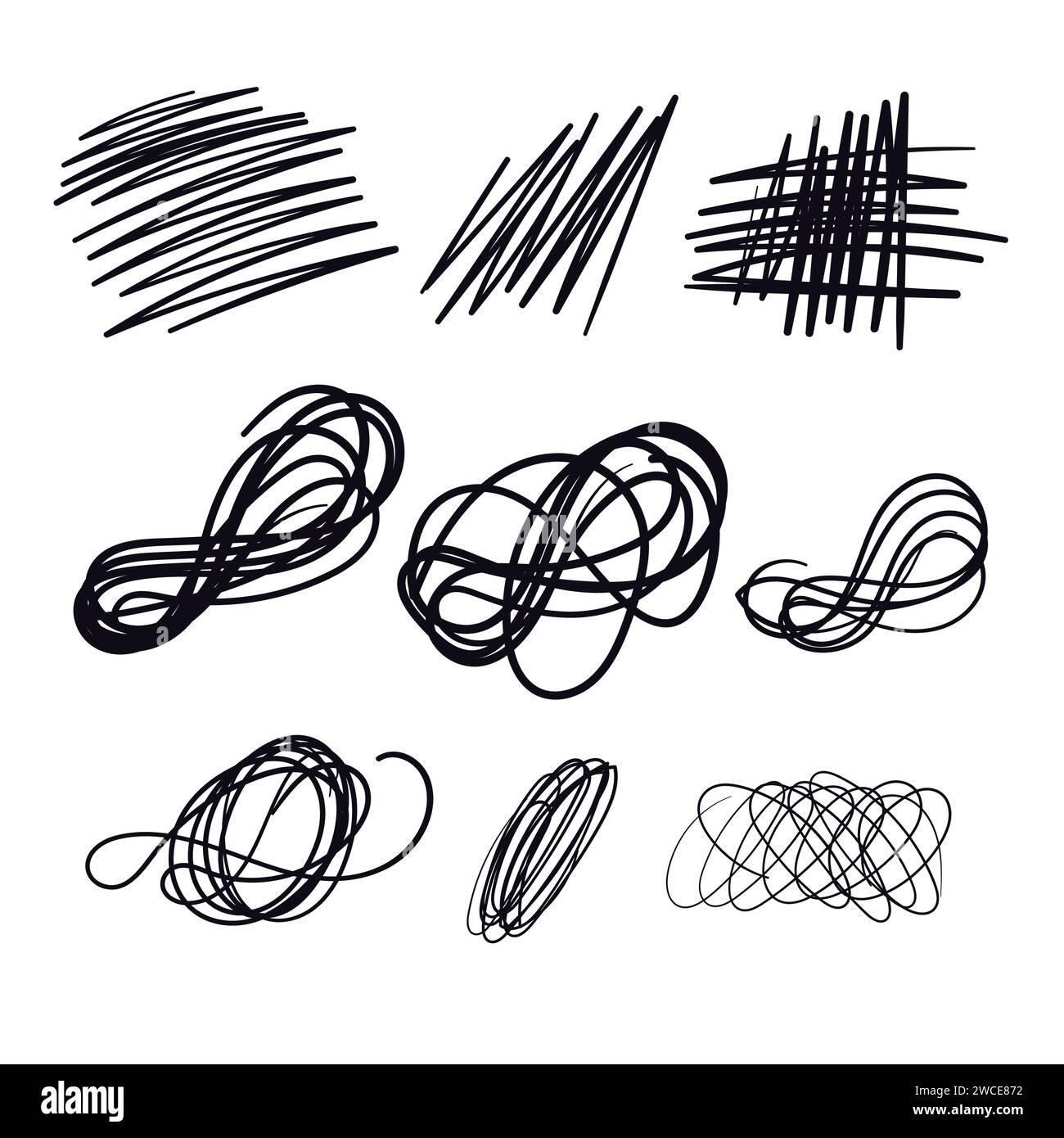 Scribbles dessinés à la main aléatoires Doodle Vector Illustration icône Doodle Illustration de Vecteur