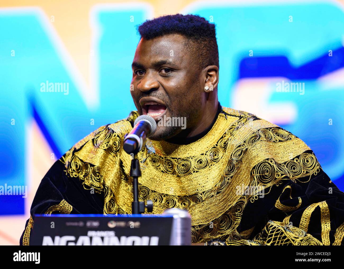 LONDRES, ROYAUMEUNI. 15 janvier 2024. Francis Ngannou lors de la