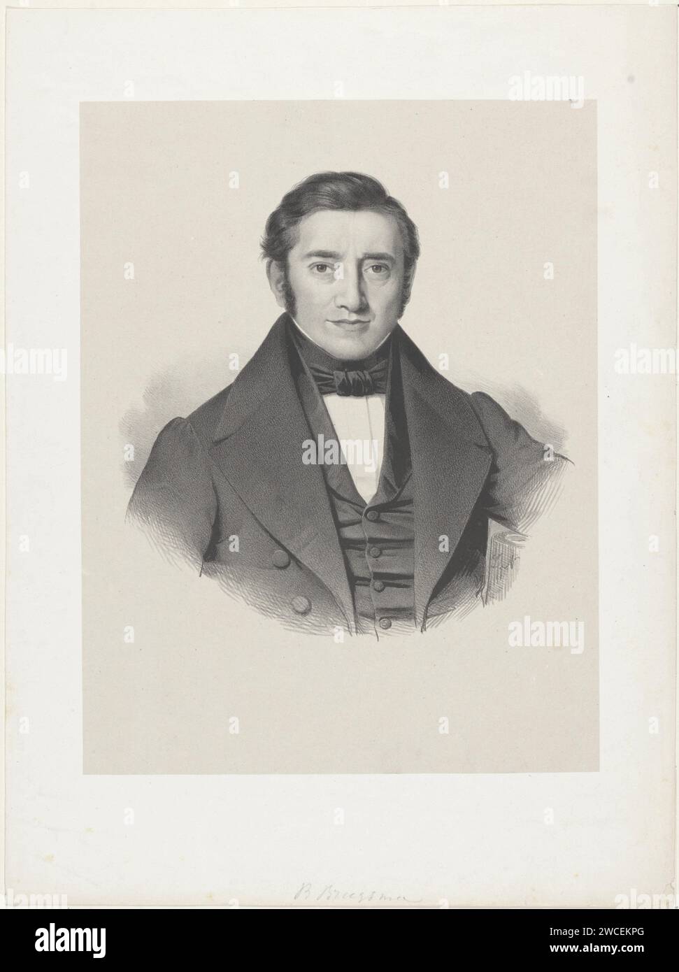 Portrait du pédagogue Berend Brugsma, Anonyme, 1822 - 1845 imprimer papier Dordrecht. personnages historiques Banque D'Images