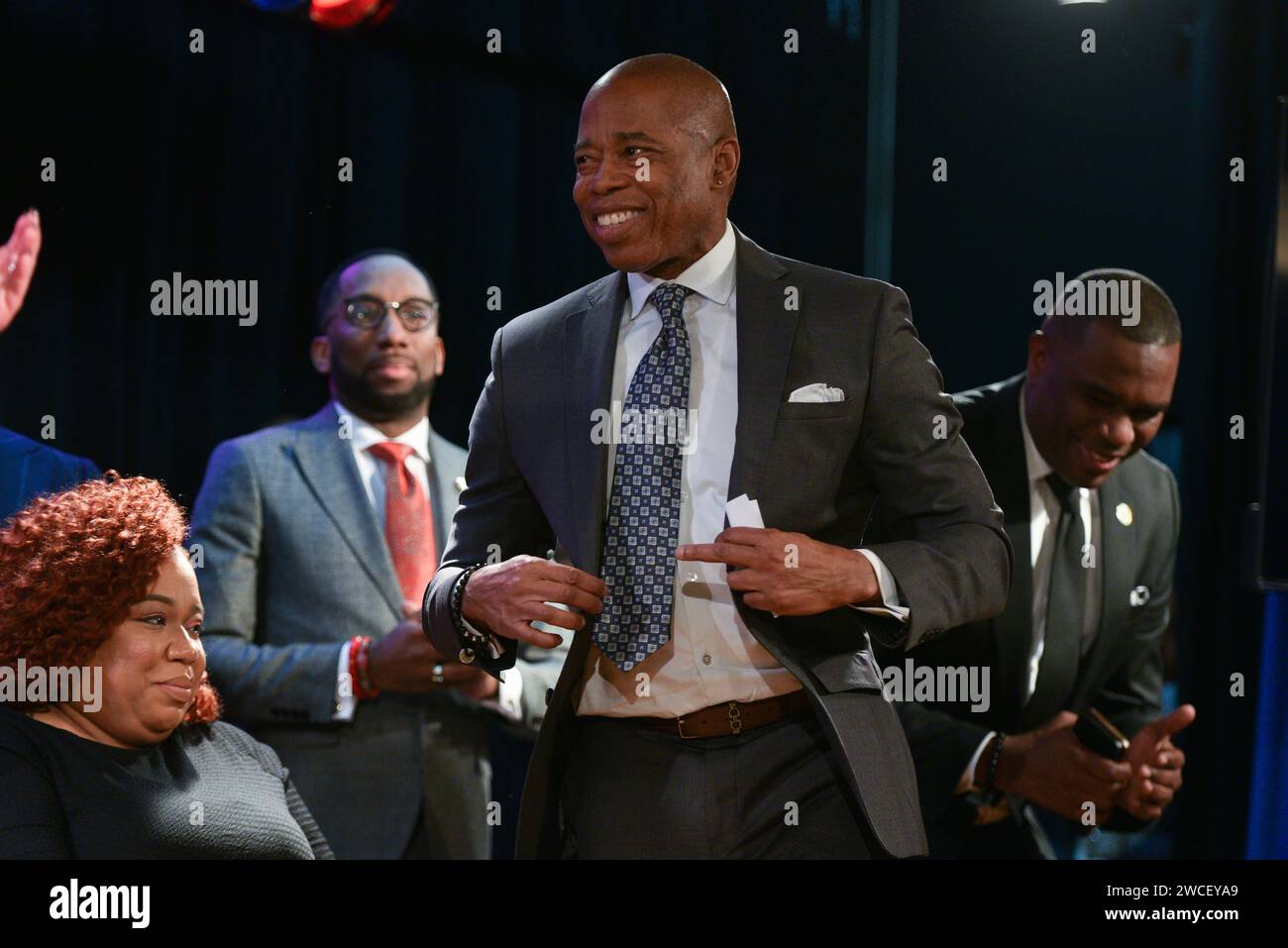 Le maire Eric Adams prononce une allocution à la National Organization of Black Law Enforcement Executives (NOBLE), chapitre de New York, « honorer l’héritage de Banque D'Images