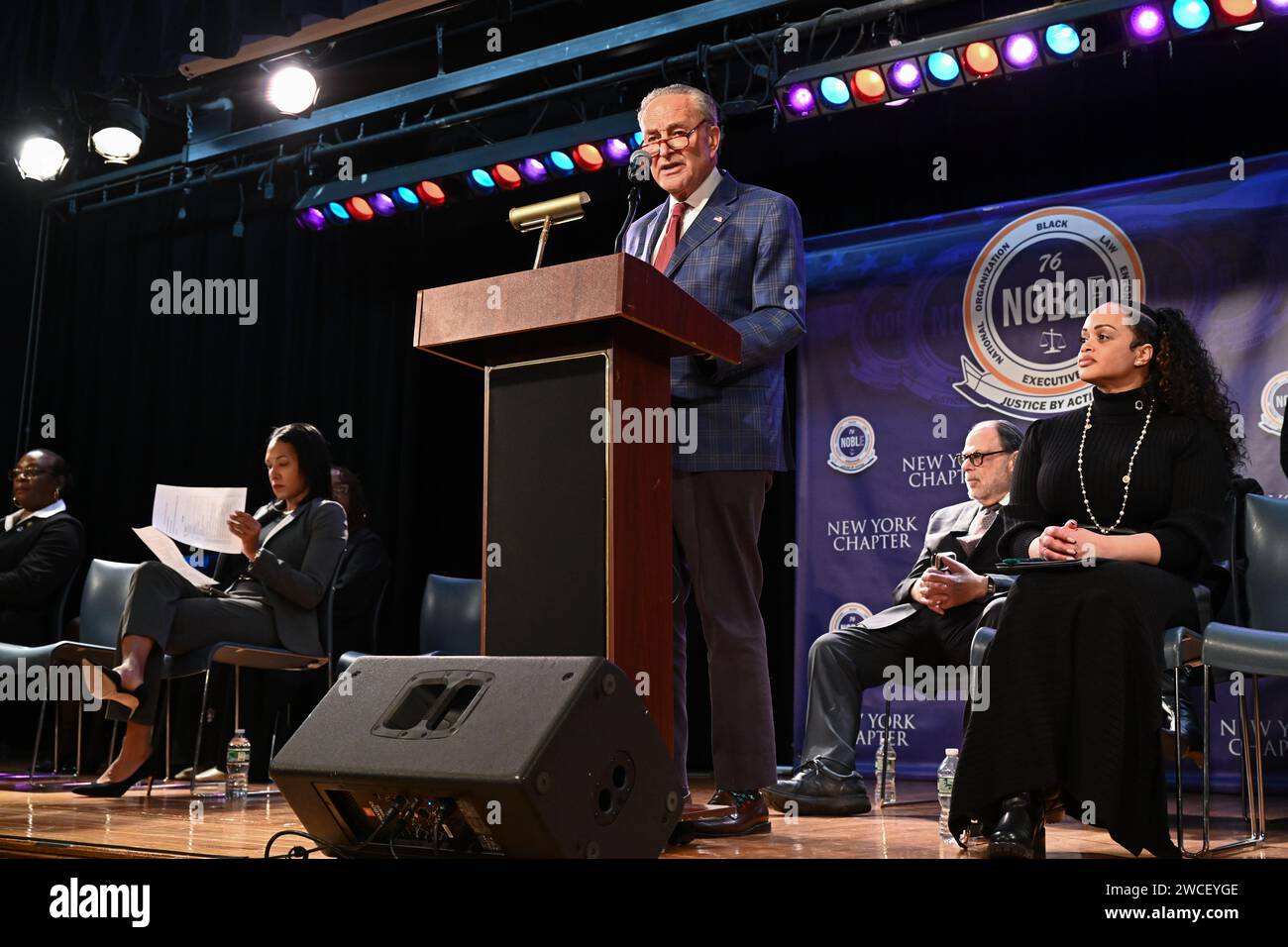 Le sénateur AMÉRICAIN Chuck Schumer prononce une allocution à la National Organization of Black Law Enforcement Executives (NOBLE), chapitre de New York, « Honoring the le Banque D'Images