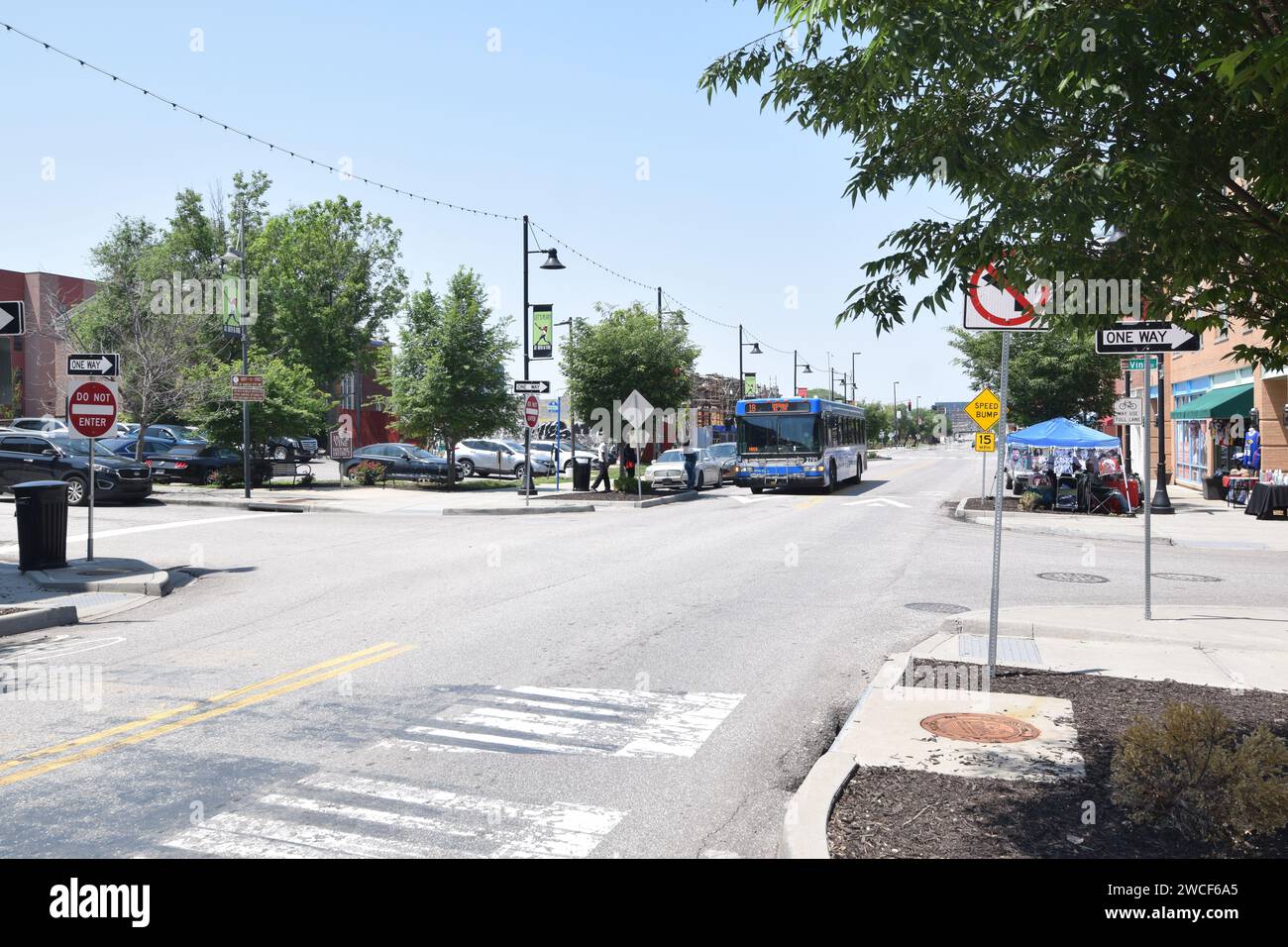 Bus RideKC à l'angle de 18th & Vine dans le quartier historique 18th and Vine District à Kansas City Missouri - Mai 2023 Banque D'Images