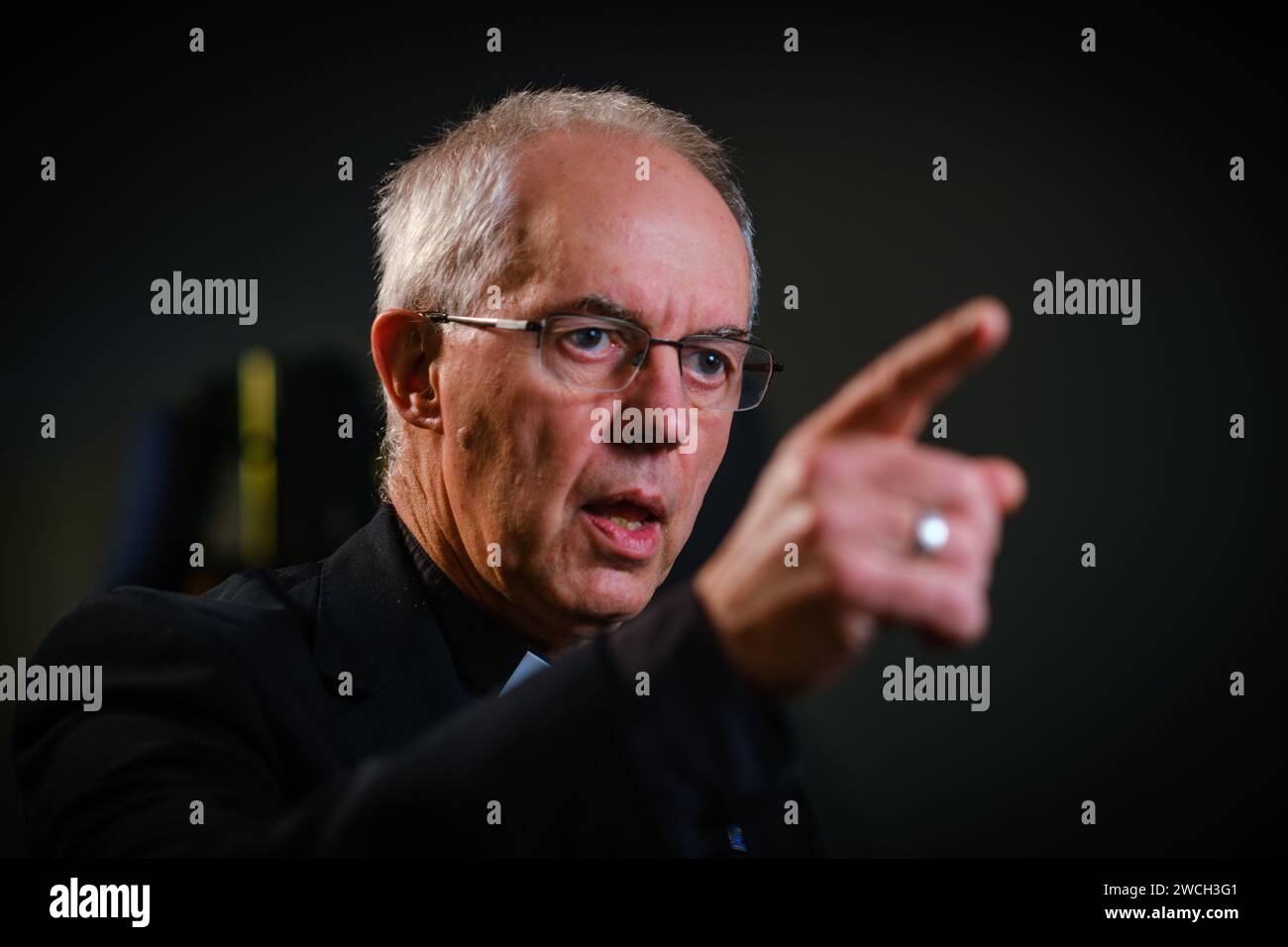 Le très révérend et le très honorable Lord Archevêque de Canterbury GCVO, Justin Portal Welby. Banque D'Images