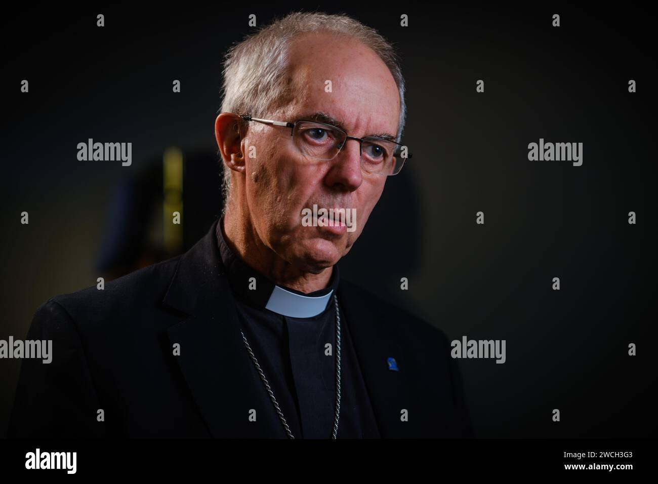 Le très révérend et le très honorable Lord Archevêque de Canterbury GCVO, Justin Portal Welby. Banque D'Images