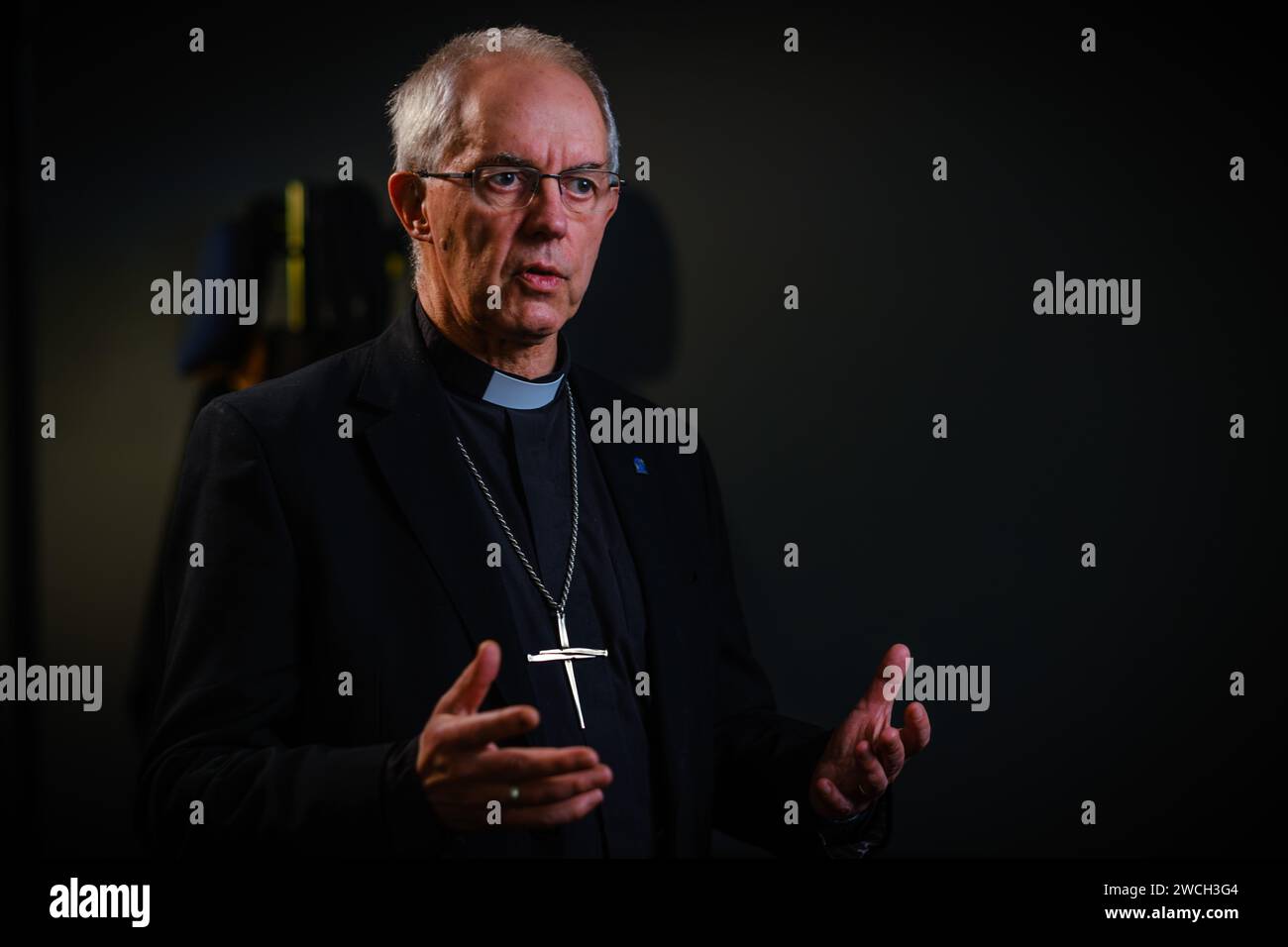 Le très révérend et le très honorable Lord Archevêque de Canterbury GCVO, Justin Portal Welby. Banque D'Images