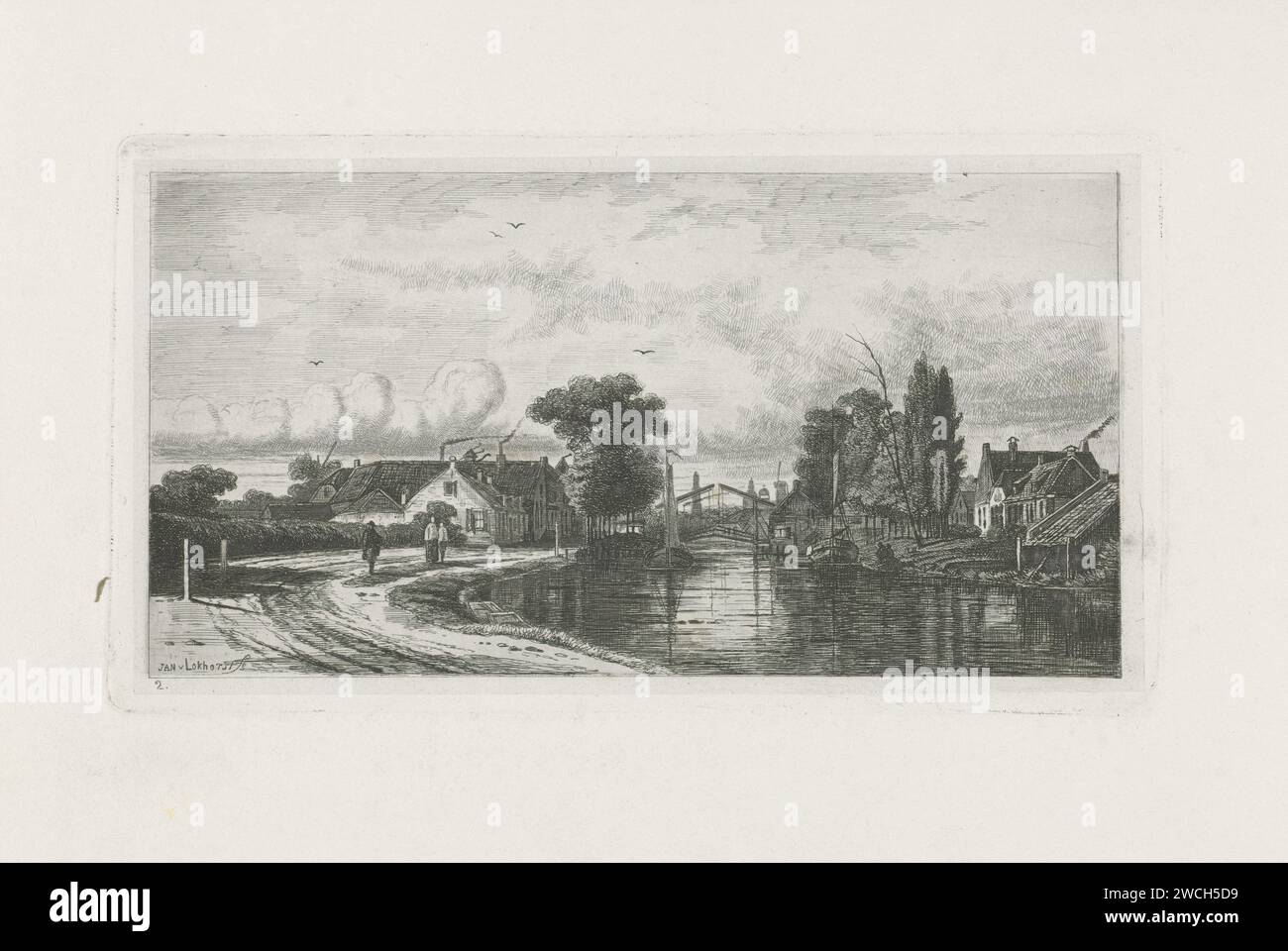 Gravure Baroque Anthonie Waterloo 'Deux Paysages Fluviaux' Vers 1650 - Original