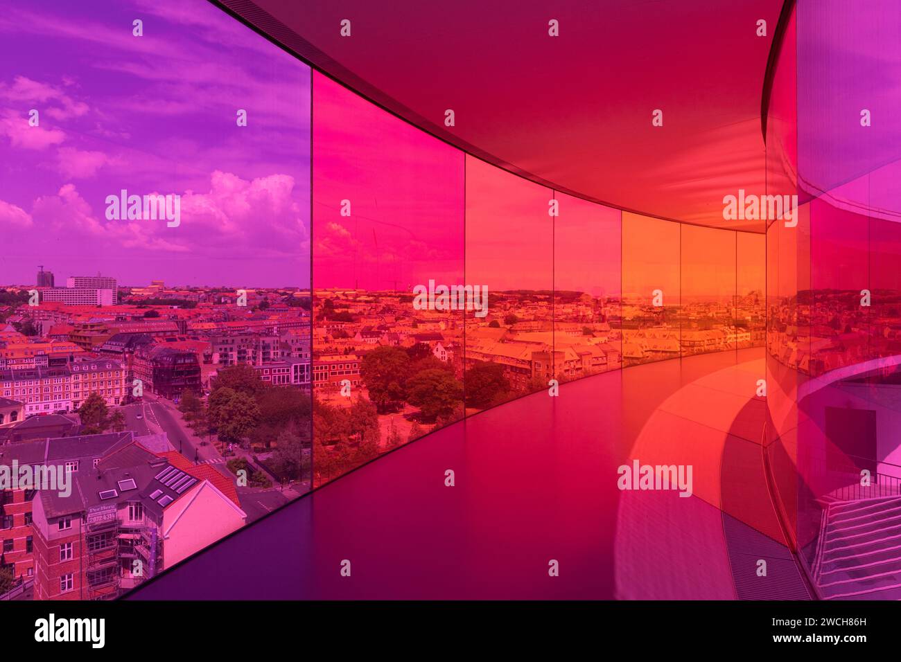 Rainbow Panorama Art installation par Olafur Eliasson au Musée d'Art d'Aros à Aarhus, Danemark Banque D'Images