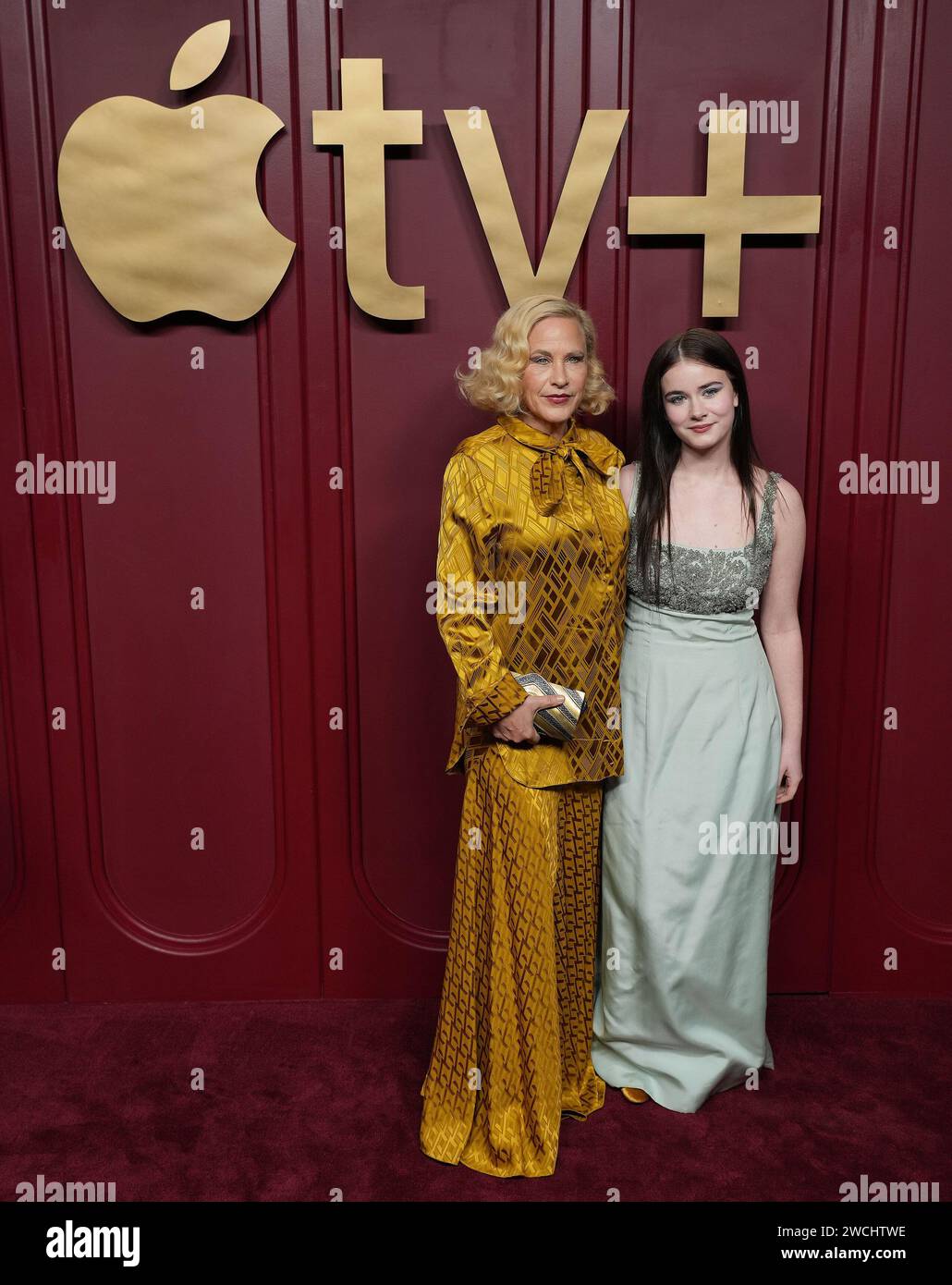 Los Angeles, États-Unis. 15 janvier 2024. (G-D) Patricia Arquette et Harlow Jane à la Primetime Emmy Party de l'Apple TV tenue à Mother Wolf à Los Angeles, CA le lundi, ?January 15, 2024. (Photo de Sthanlee B. Mirador/Sipa USA) crédit : SIPA USA/Alamy Live News Banque D'Images