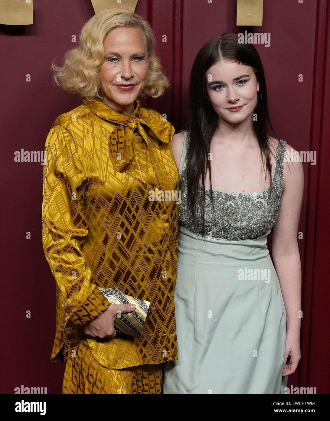 Los Angeles, États-Unis. 15 janvier 2024. (G-D) Patricia Arquette et Harlow Jane à la Primetime Emmy Party de l'Apple TV tenue à Mother Wolf à Los Angeles, CA le lundi, ?January 15, 2024. (Photo de Sthanlee B. Mirador/Sipa USA) crédit : SIPA USA/Alamy Live News Banque D'Images