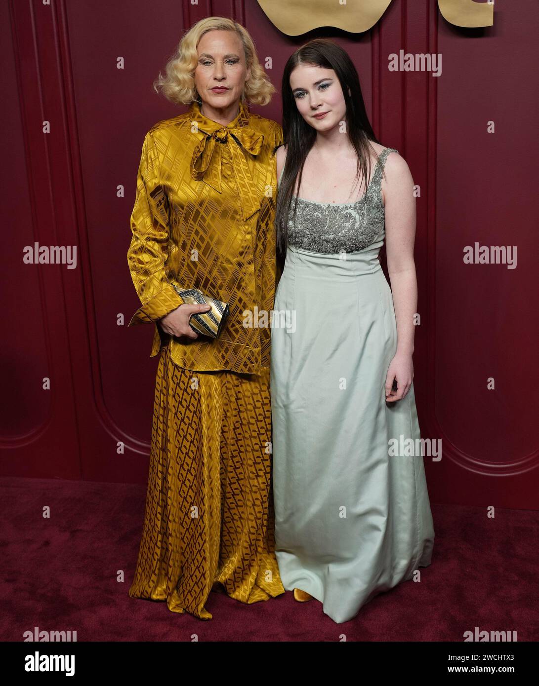 Los Angeles, États-Unis. 15 janvier 2024. (G-D) Patricia Arquette et Harlow Jane à la Primetime Emmy Party de l'Apple TV tenue à Mother Wolf à Los Angeles, CA le lundi, ?January 15, 2024. (Photo de Sthanlee B. Mirador/Sipa USA) crédit : SIPA USA/Alamy Live News Banque D'Images