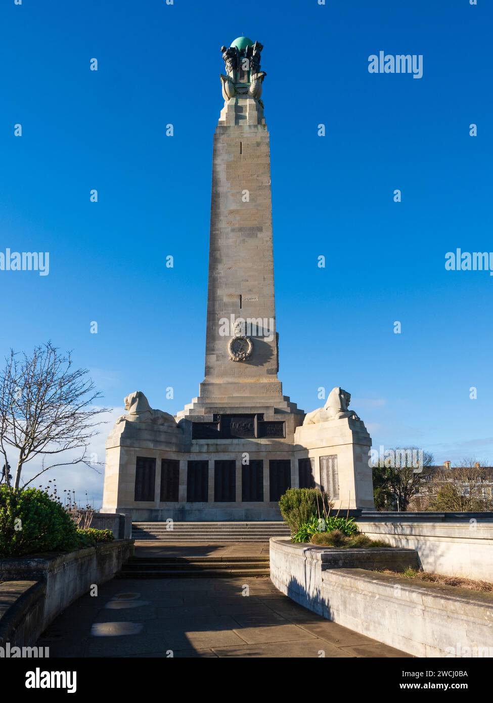 Naval War Memorial à Plymouth Hoe, Devon, Royaume-Uni, commémore plus de 25000 marins perdus lors de la première et de 2 Banque D'Images