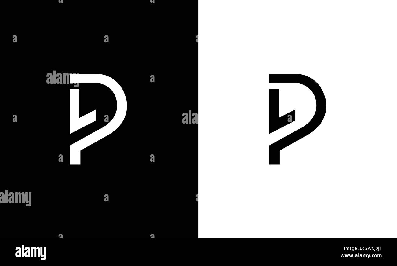 Lettres de l'alphabet initiales Monogram logo LP, PL, L et P. Illustration de Vecteur