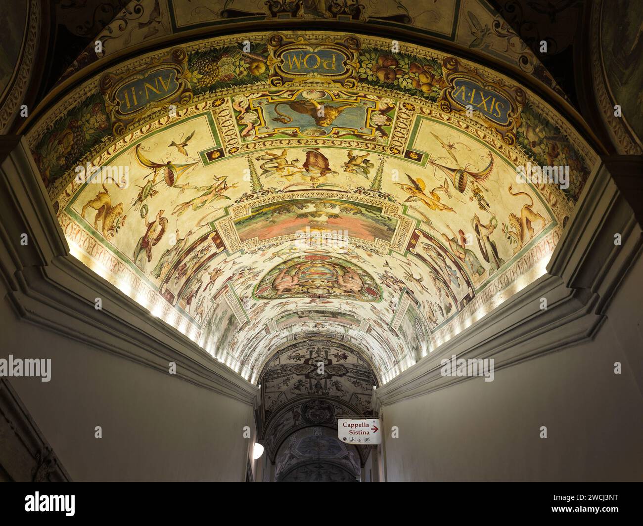 Escalier menant à la chapelle Sixtine, musée du Vatican, Rome, Italie. Banque D'Images