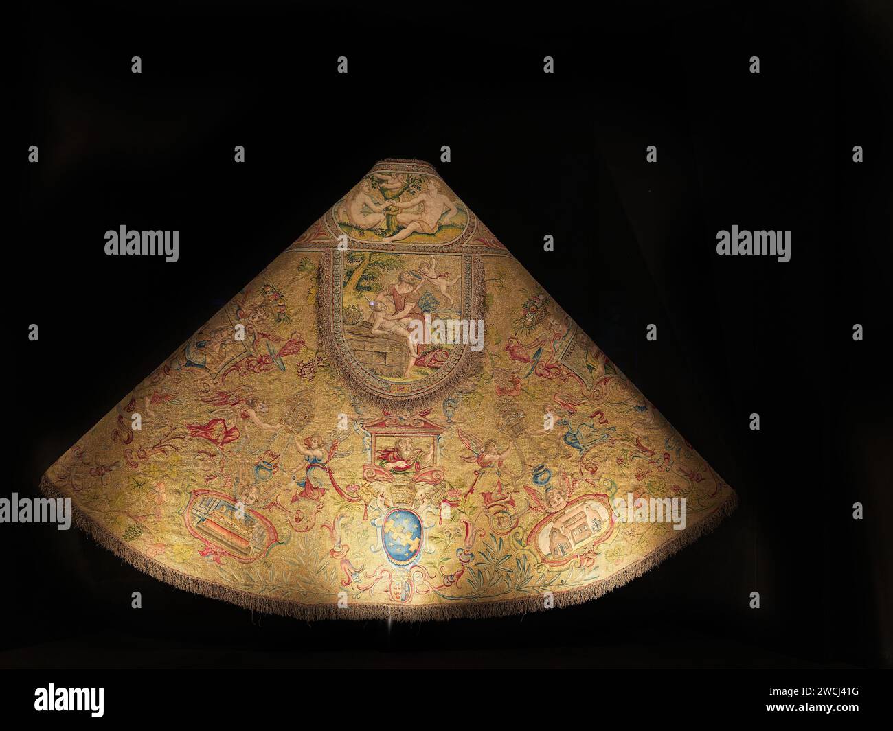 Cope - vêtement de masse du pape Clément VIII Aldobrandini ; Musée du Vatican, Rome, Italie. Banque D'Images