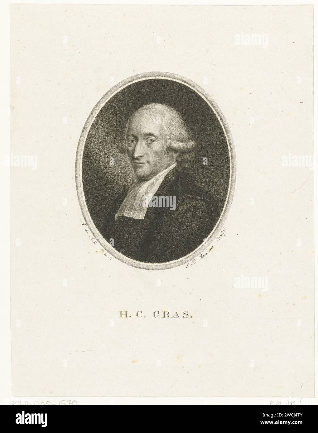 Portrait de Hendrik Constantijn Cras, Lambertus Antonius Claessens, d'après Adriaan de Lelie, c. 1792 - c. 1808 gravure sur papier Amsterdam Banque D'Images