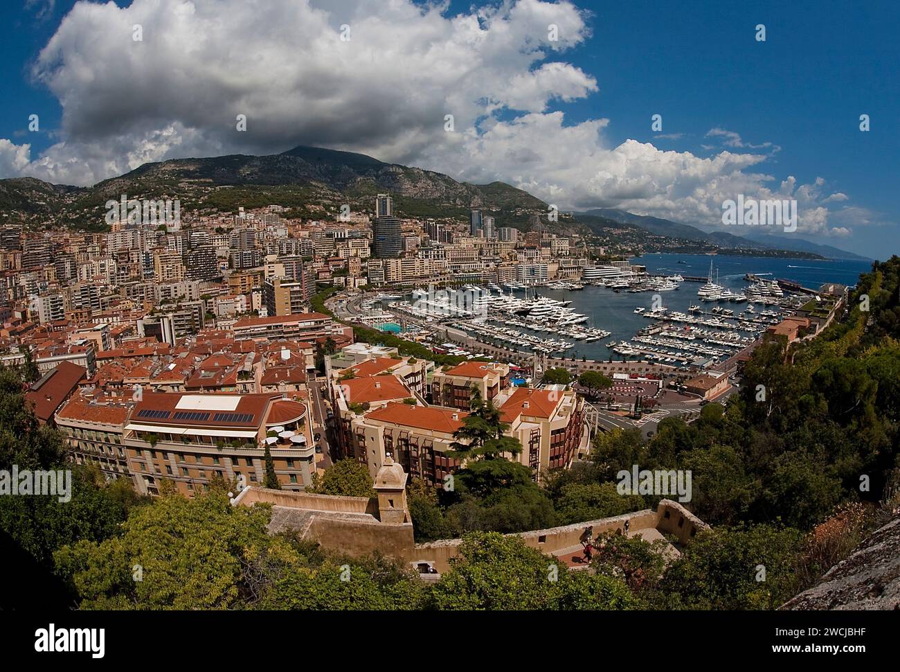 Montecarlo, Panorámica del puerto deportivo Banque D'Images